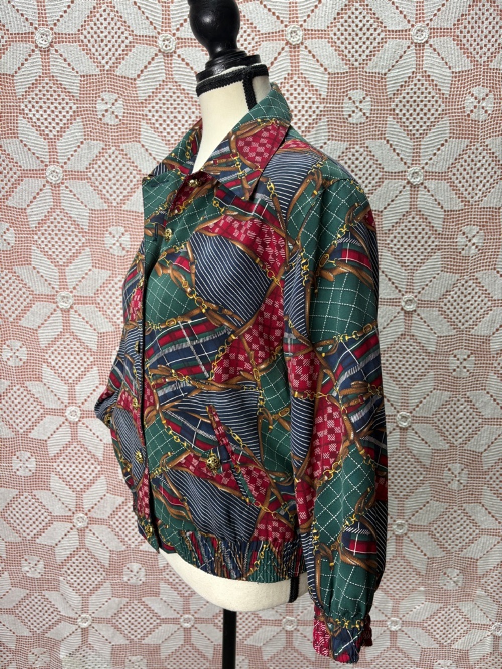 TanJay Petite Printed Jacket | Equestrian Plaid Mix Sz XS - Picture 10 of 13
